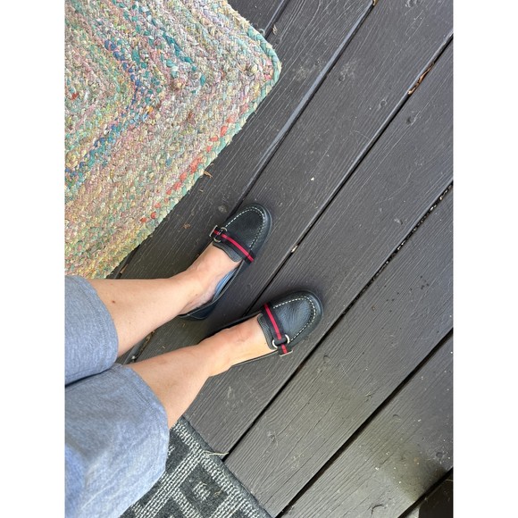 Vintage Tommy Hilfiger Black Grain Leather Loafers, sz 9 (but runs small!) - Picture 4 of 8
